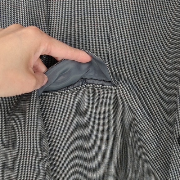 19925 Men's Lauren Ralph Lauren Houndstooth Blazer Gray size 42L preppy Business - Picture 6 of 10